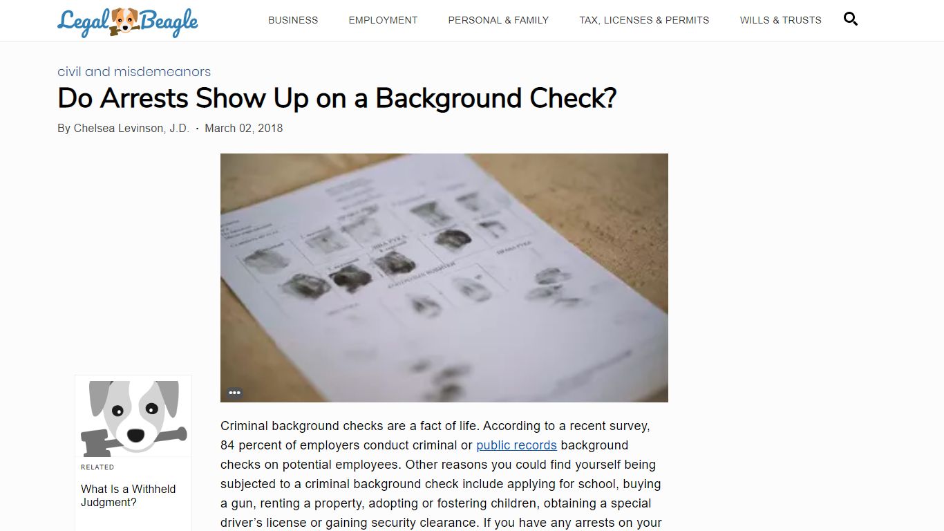 Do Arrests Show Up on a Background Check? | Legal Beagle